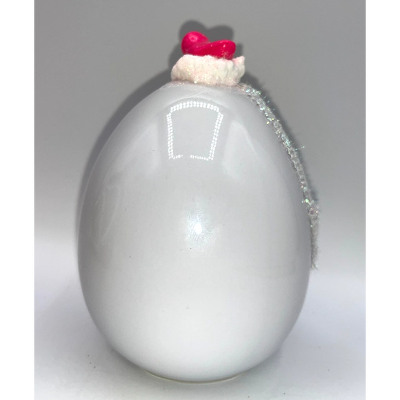 Vintage Ceramic Diorama Egg Pink Rhinestone Bunny Deb O. Original Designs OOAK - Picture 9 of 16